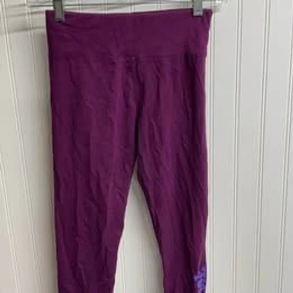 Justice Girls Purple Graphic Logo Active Leggings Size Medium 10 21 Inseam